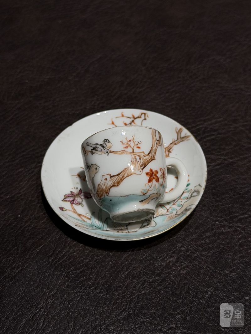 清乾隆 粉彩花鸟纹茶具一套25件 - 图95